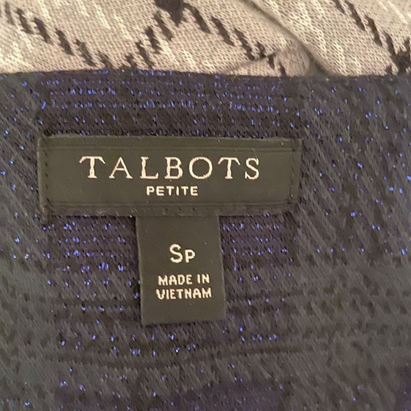 Talbots Navy Green Plaid Top SP - Picture 5 of 5